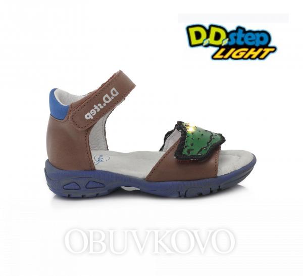 D.D.STEP letné svietiace sandále AC290-476B Chocolate