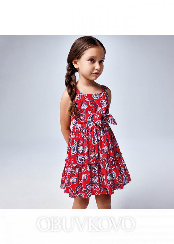vzorované dievčenské šaty letné MAYORAL 3947-03 red