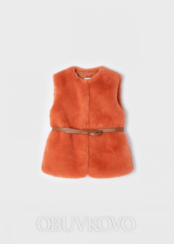 MAYORAL kožušinová dievčenská vesta 4312-011 orange